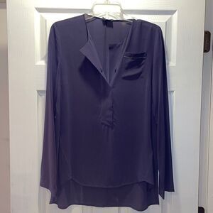 Brunello Cucinelli Slate Blue Silk Tunic blouse